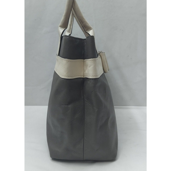 Kate Spade New York Gray Leather Bow Double Handle Large Tote Shoulder Bag - Picture 5 of 16